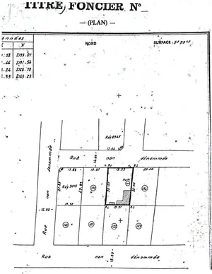 Vente d'un terrain à Djidjolé, 1 lot (599 m²), bâti d'une maison à démolir, proche des pavés – 80 millions FCFA