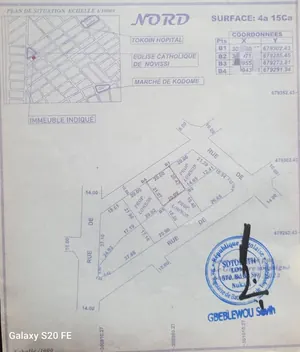 Terrain 450 m² en vente près de l'Église Catholique du Collège Protestant à Lomé – 50 millions FCFA