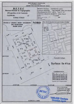 Terrain 1 lot en vente à Baguida Bateauvi côté plage – 40 millions FCFA à débattre