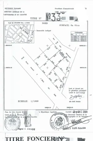 Terrain de 300 m² en vente à Avédji Adrogbapé – 35 millions FCFA
