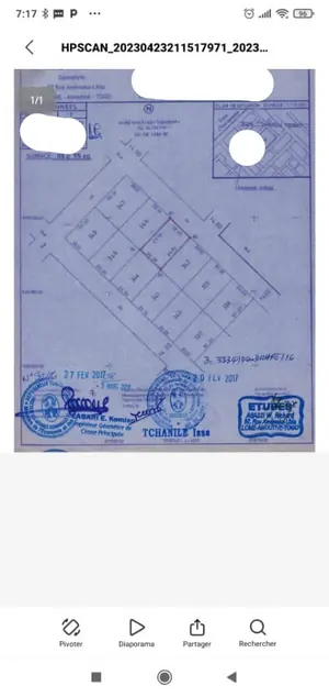 Vente d'un terrain à Agoè Logopé Camp de Police, 1 lot (595 m²), à 100 m de la grande voie – 35 millions FCFA à débattre