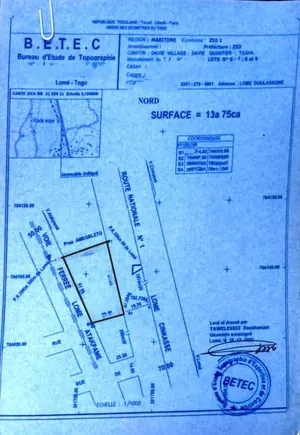 Vente de terrain à Davié Avancé Paysage, 2 lots, en bord de goudron – 75 millions FCFA