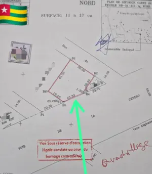 Terrain 2 lots en vente en bordure du goudron à Agoè Légbassito Avinato – 45 millions FCFA