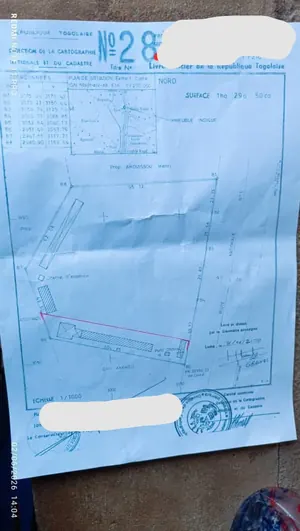 Terrain 6 450 m² en vente en bordure du goudron à Adétikopé PIA – prix à 50 millions FCFA le lot