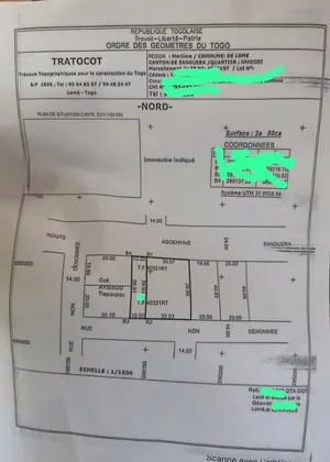 Terrain de 1700 m² en vente à Adidogomé Lapampa – 150 millions FCFA