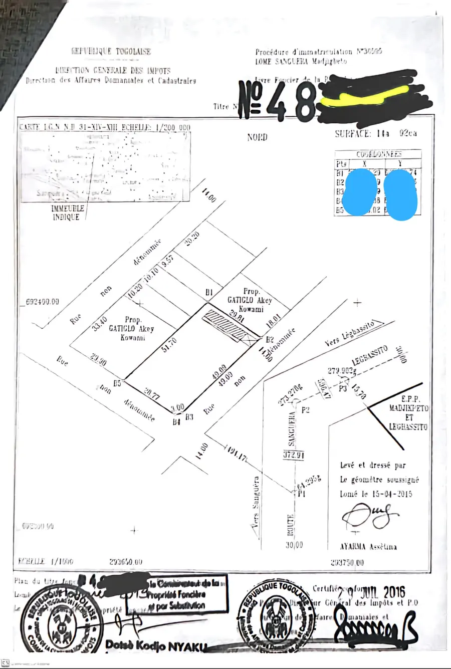 Terrain 2,5 lots en vente à Légbassito Madjikpéto – prix à partir de 35 millions FCFA le lot