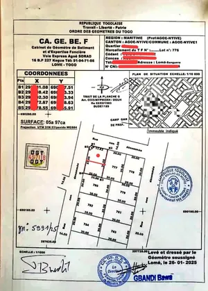 Terrain demi-lot angle de rues à vendre à Agoè Sogbossito Anokui – 18 millions FCFA — photo 3