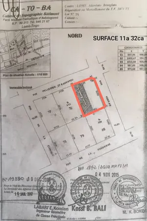 Terrain 2 lots 1132 m² angle de rues à vendre à Assigamé – 1 milliard FCFA