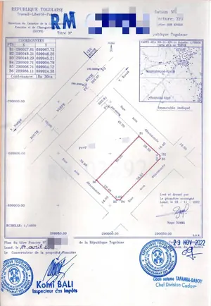 Terrain 3 lots en vente à Kovié-Hoe Kpodji – 15 millions FCFA
