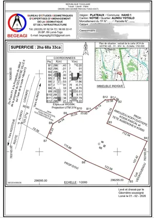 14 hectares à vendre à l'entrée de Notsé, lieu-dit Alinou Yotiglo, à 3 km du goudron RN1 – 2,5 millions FCFA par hectare — photo 3