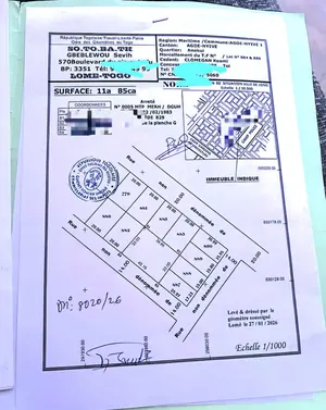 Terrain demi-lot en vente à Agoè Anokui Logopé – 9 millions FCFA