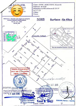 Terrain 1 lot à vendre en angle de rue à Agbalépédo Losso-Simé – 60 millions FCFA — photo 2