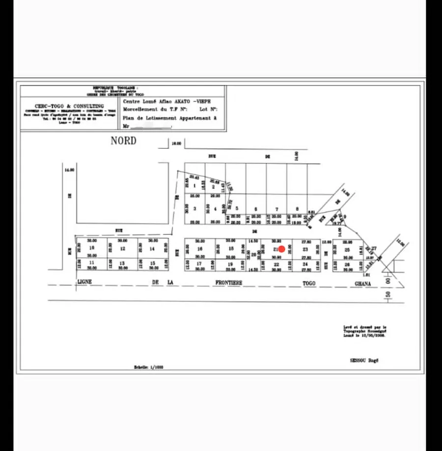 Terrain 1 lot à vendre à Akato Kpékuinou, derrière l'école Sainte Famille – à partir de 6 millions FCFA