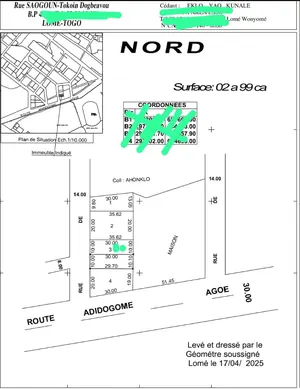 2 lots de terrain en vente au bord du goudron à Djagblé – 79 000 000 FCFA
