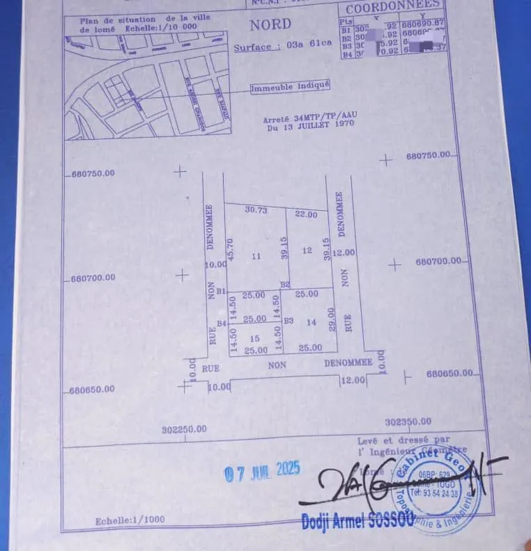 Terrain 360 m² en vente à Adewui Dogbeavoun – 35 millions FCFA
