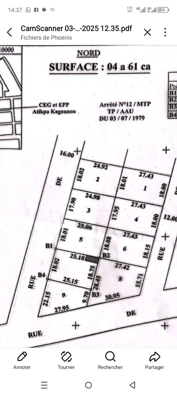 Terrain en vente à 150 m de la route de Todman à Lomé – 50 millions FCFA