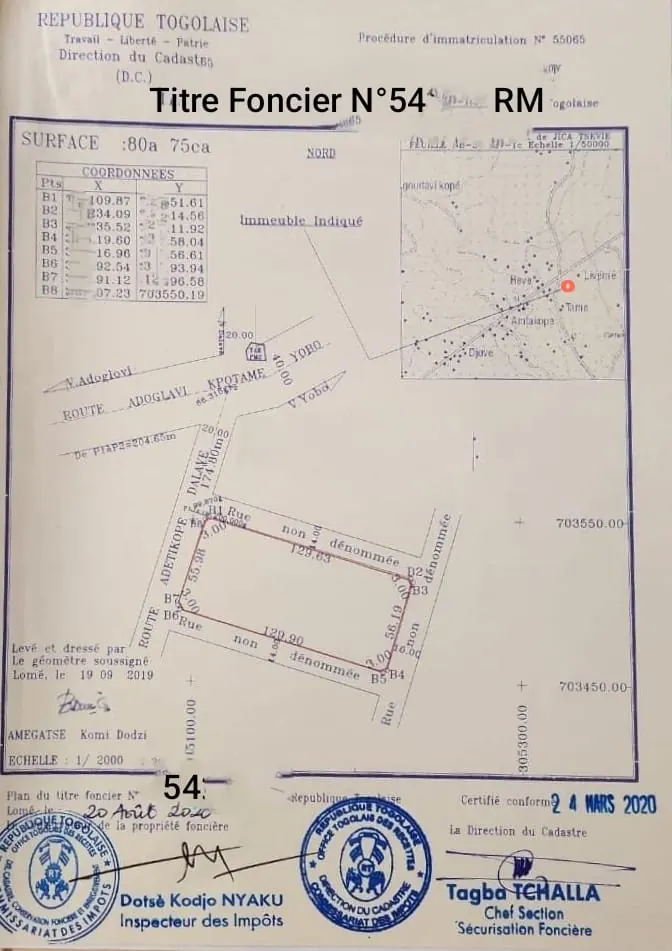 Terrain 13 lots et demi à vendre à Adétikopé Well City – 110 millions FCFA