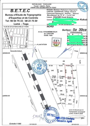 Terrain 530 m² en vente en angle de rue à Agoè Fil O Parc – 52 000 000 FCFA — photo 2